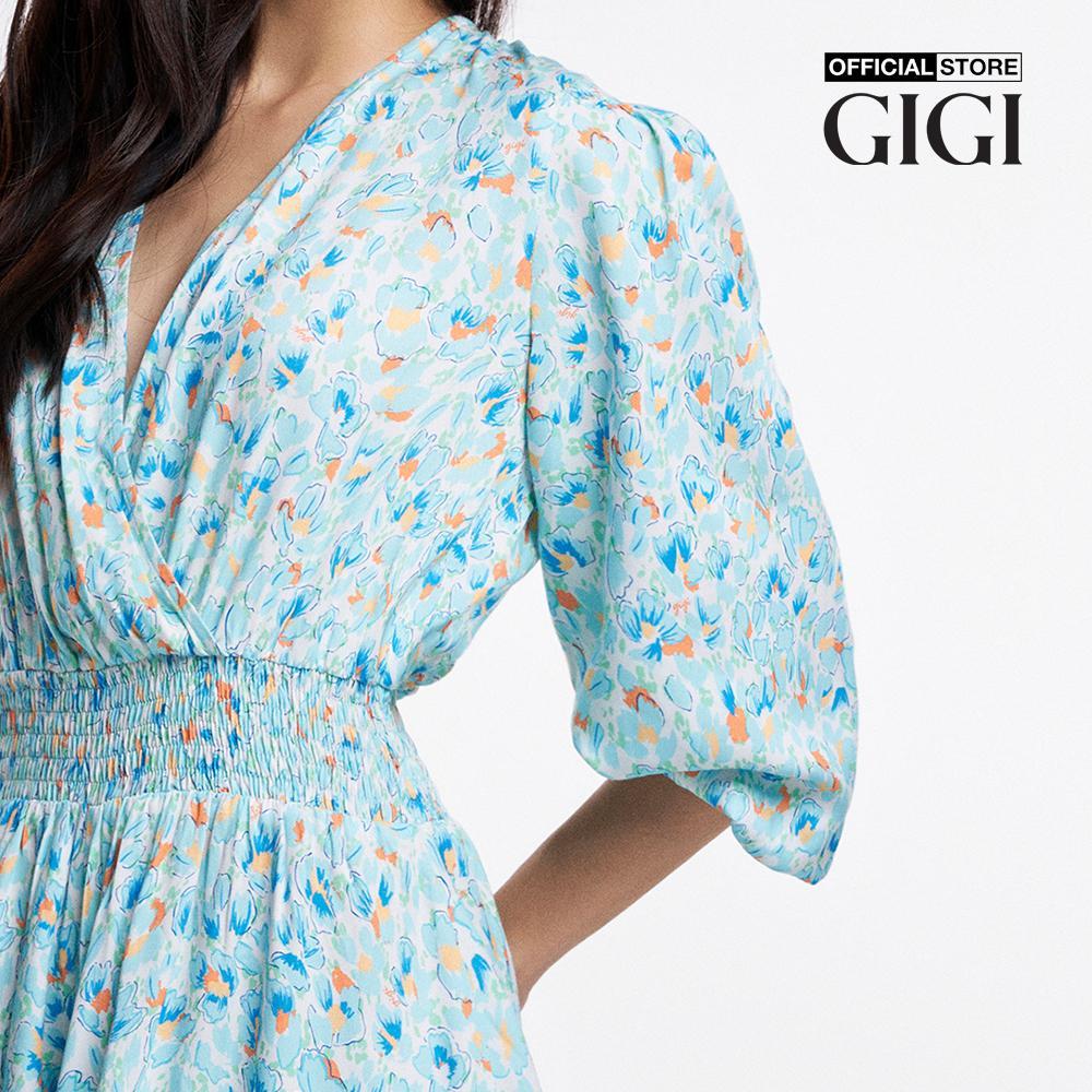 GIGI - Đầm mini cổ V tay dài bo gấu thời trang G2206J231617