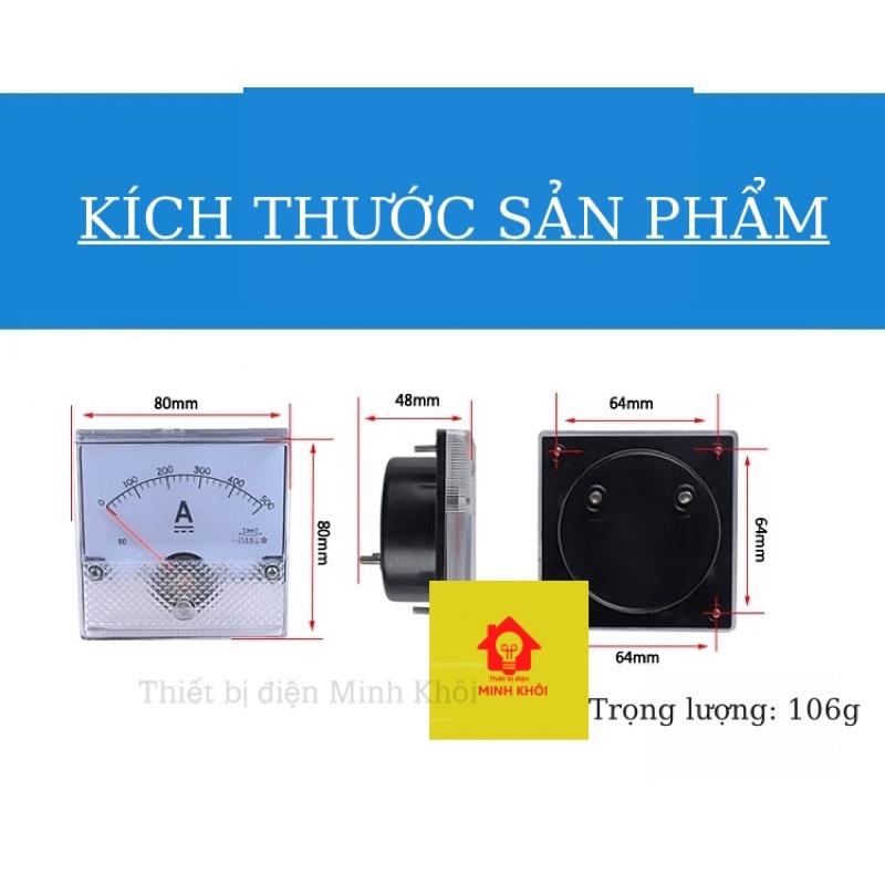 Đồng hồ đo vôn kế xoay chiều mặt 80 Bew DC , dòng điện ampe, Đồng hồ lắp đặt tủ điện