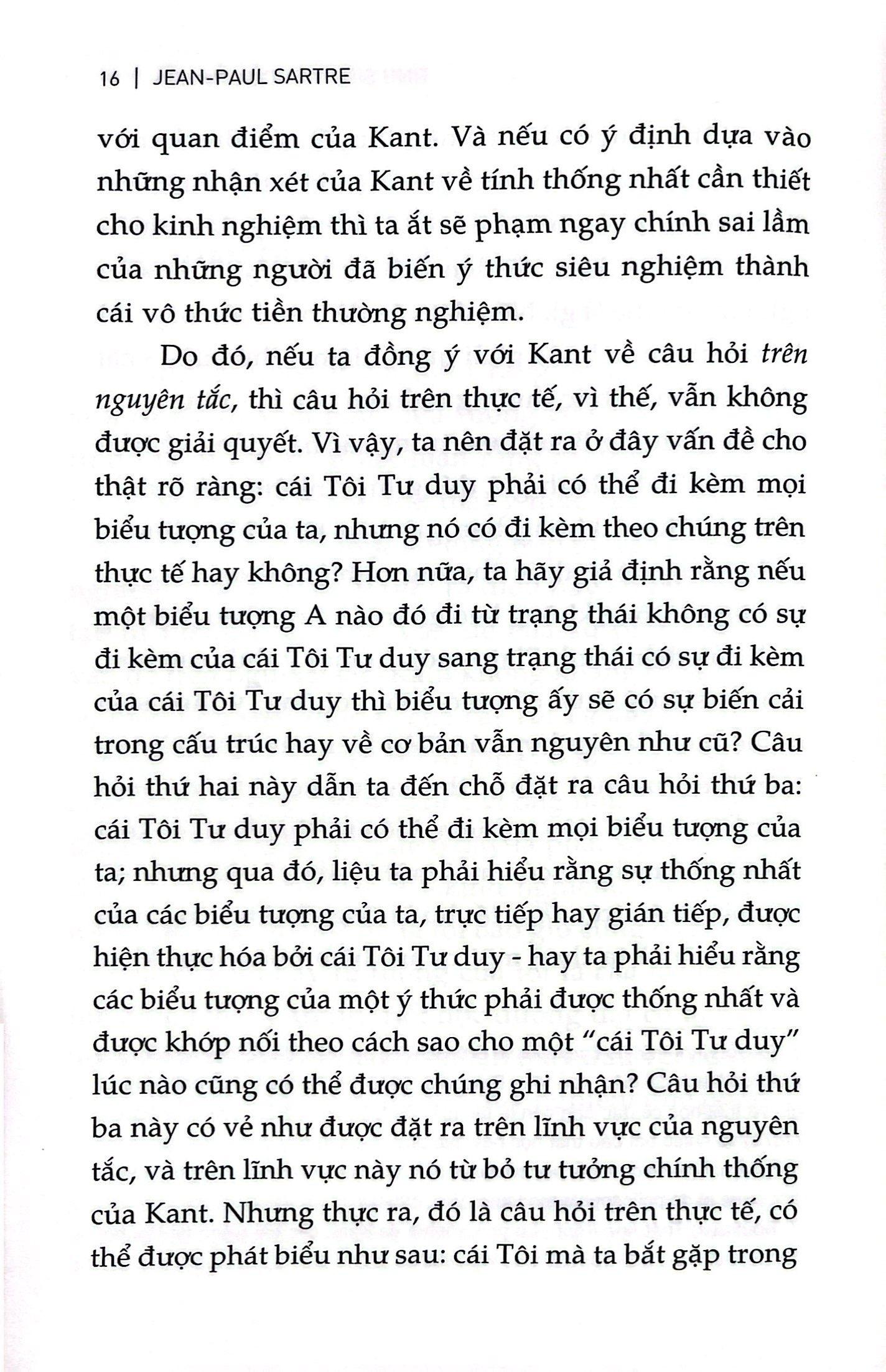 Tính Siêu Việt Của Tự Ngã - Phác Thảo Một Mô Tả Hiện Tượng Học