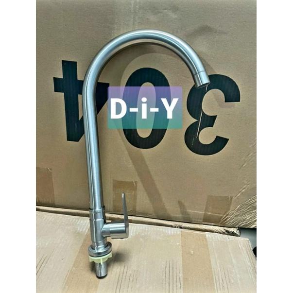VÒI RỬA CHÉN INOX 304, CỔ BI, THÂN VÒI LỚN PHI 24mm