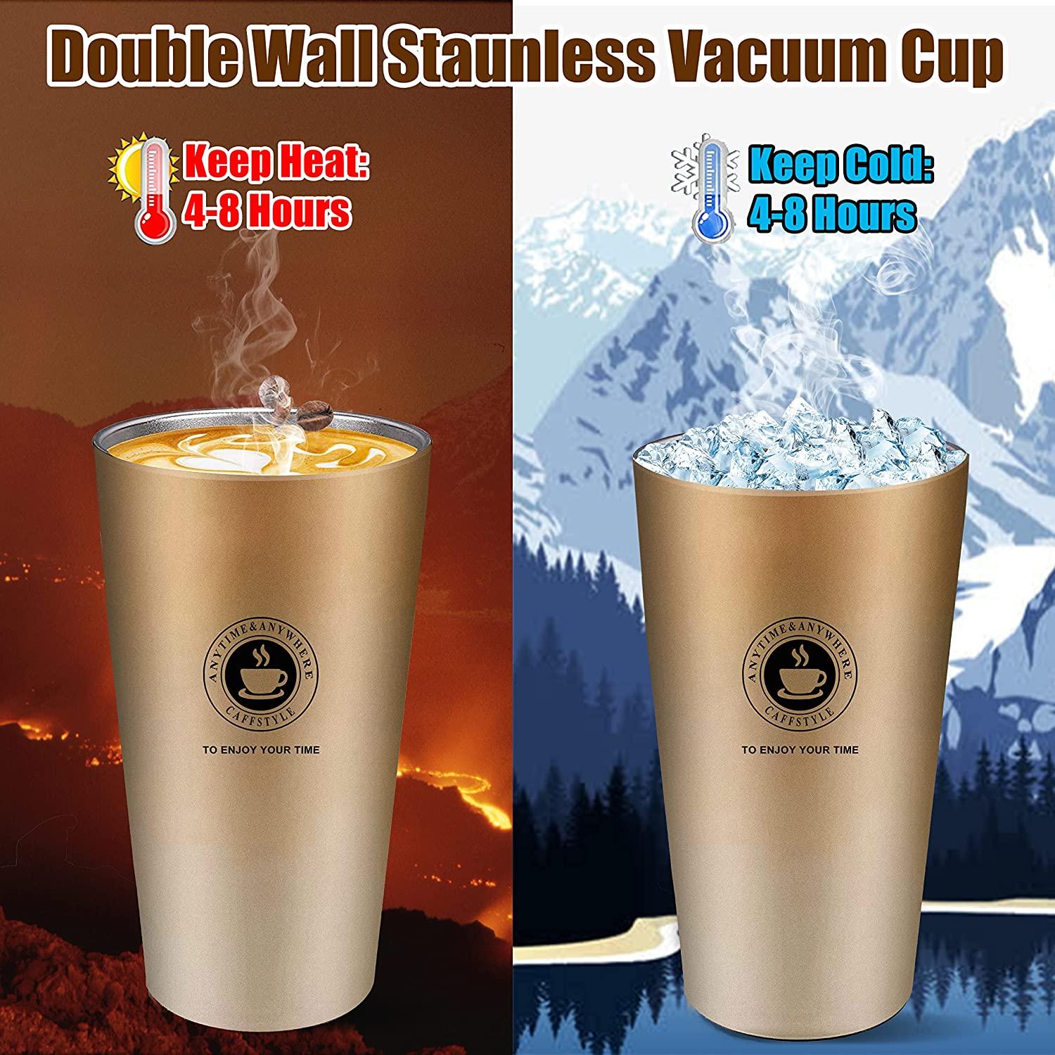 Cốc cà phê, thép không gỉ 500ml với cốc cà phê cách nhiệt tường đôi