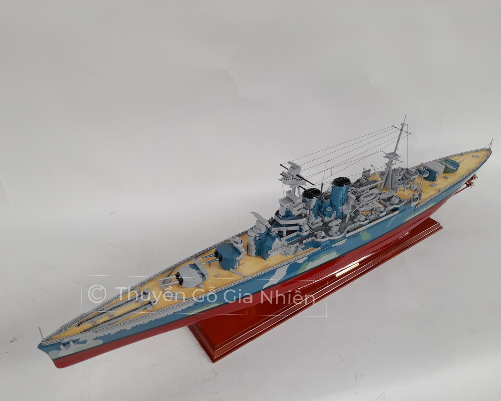 Mô Hình Thuyền Gỗ Phong Thủy Dạng Thuyền Chiến HMS HOOD Chính Hãng Hàng Xuất Khẩu Chất Lượng Cao