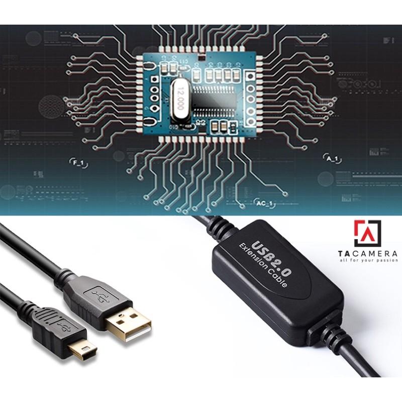 Dây Cáp USB 2.0 To Mini-B 5-Pin - Chụp Ảnh Flatlay Bằng Liveview - Dài 10m