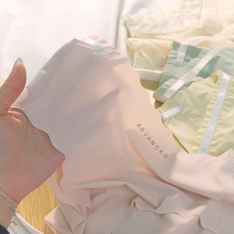 Bộ 5 Quần lót nữ vải cotton gân tăm co giãn, thoáng mát, không viền không đường may chống lộ cao cấp - M &lt;50Kg