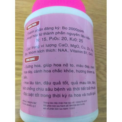Phân bón vi lượng NPK 15-20-25+TE dưỡng hoa lâu tàn - bomax chai 100g