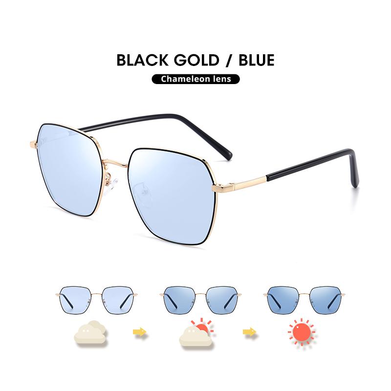 LM 2021 Kim Loại Cổ Điển Photochromic Kính Mát Nam Nữ Phân Cực Tắc Kè Hoa Mắt Kính Nam Thay Đổi Màu Sắc Kính Chống Nắng UV400 Oculos