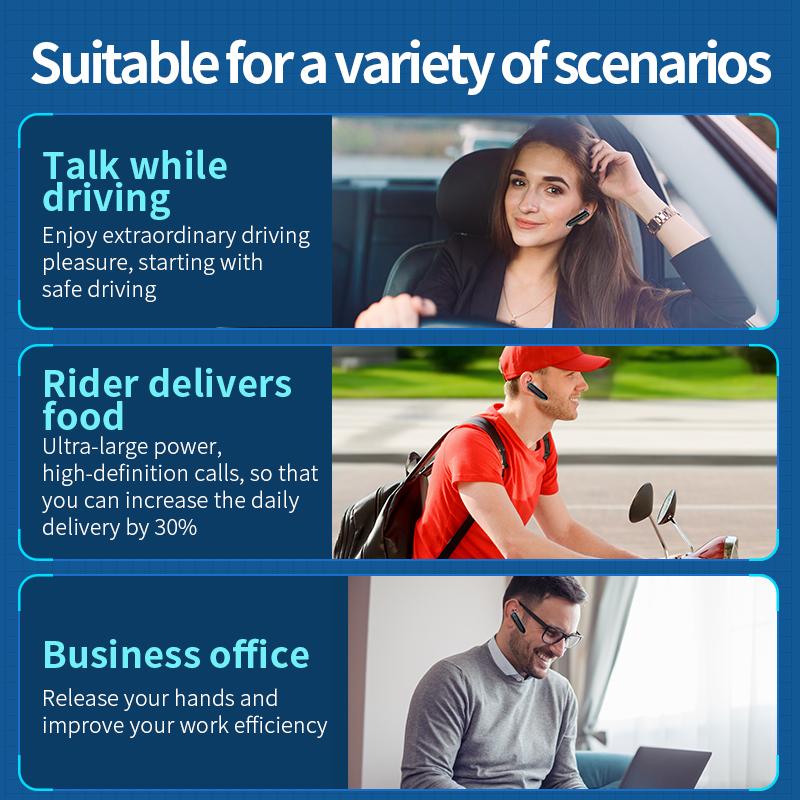 Kinh Doanh Bluetooth Tai Nghe Đôi MIC Giảm Ồn 130MAh Pin Dung Lượng Lớn Chống Nước Không Dây Tai Nghe Nhét Tai