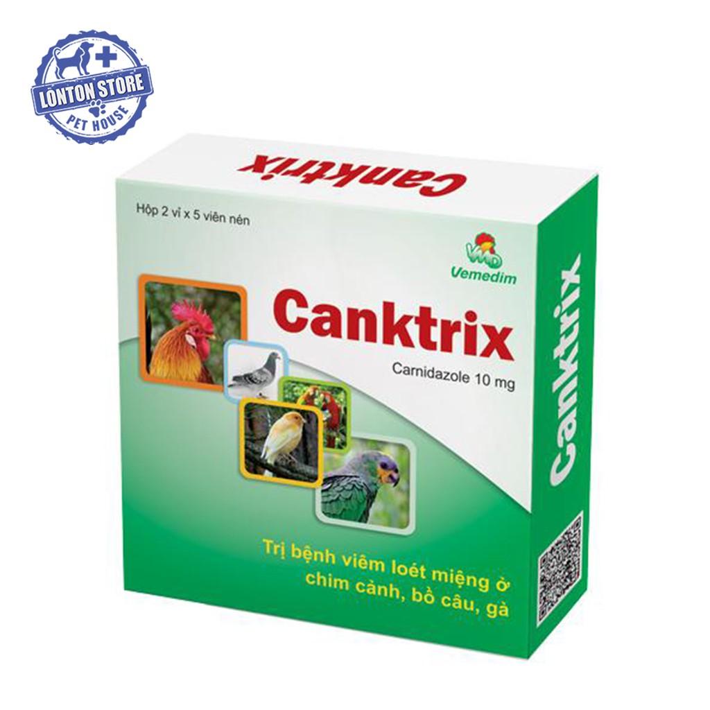 Canktrix -  Giúp Gà Đá, Chim Cảnh, Bồ Câu Hết Đẹn Miệng, Viêm Loét Miệng (Hộp 10 Viên)