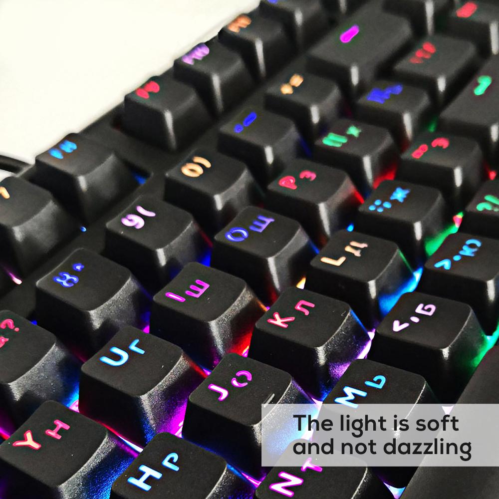Bàn Phím Cơ Keycaps OEM Profile Nga Hàn Quốc Tây Ban Nha Pháp Bố Trí Phím ABS Trong Suốt 104 Phím Cho Anh Đào GK61