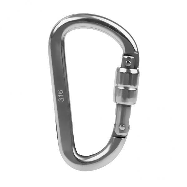 3-4pack 316L Stainless Steel Rock Climbing D Shape Auto Locking Carabiner 8MM