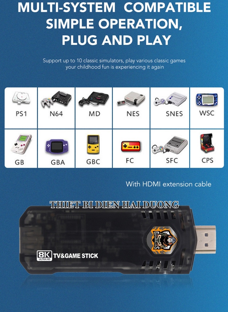 Máy Chơi Game Stick 8k x8 - Kết Nối Không Dây WIFI - HDMI TV 10000 Trò Chơi - Kèm Thẻ Nhớ 64gb - CÓ VIDEO