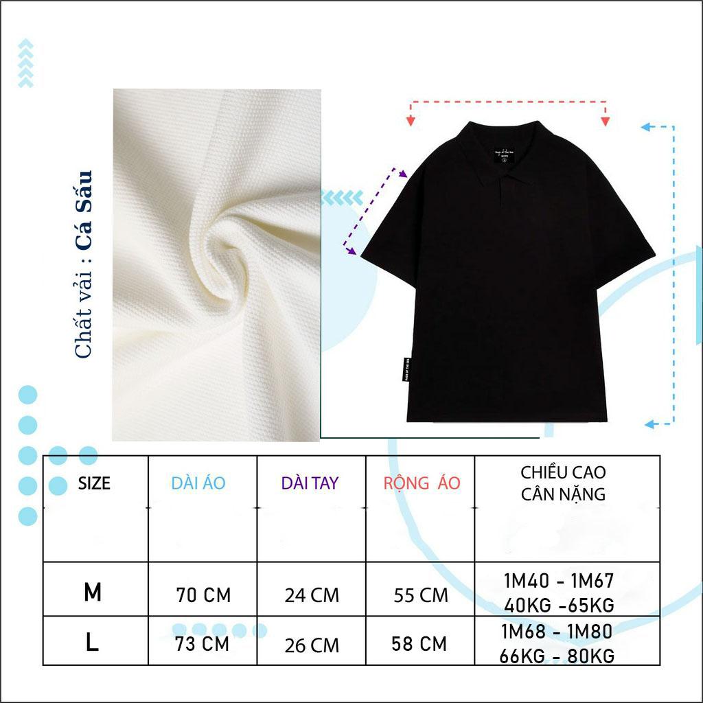 Áo polo trụ from rộng tay lỡ unisex hình thêu , chất vải cá sấu dày dặn , không nhăn , vải rất mượt tay xịn xò