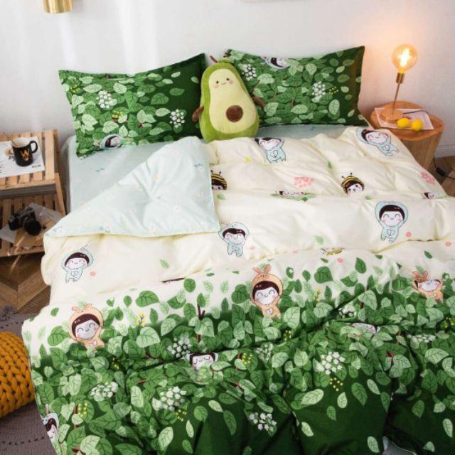 Bộ cotton poly Cô Bé Lá Xanh