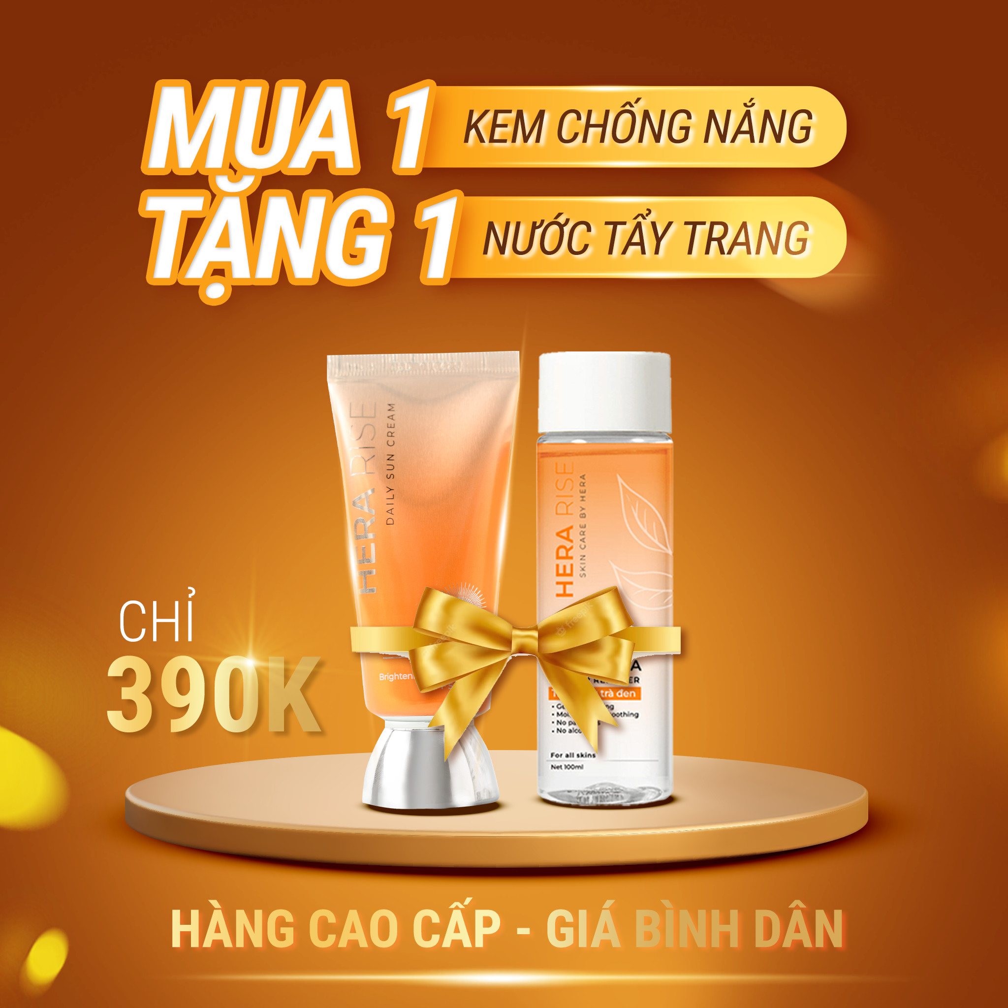 [Mua 1 Combo Tặng 1 Sản Phẩm] Kem Chống Nắng + Tẩy Trang Herarise Tặng 1 Tẩy Trang