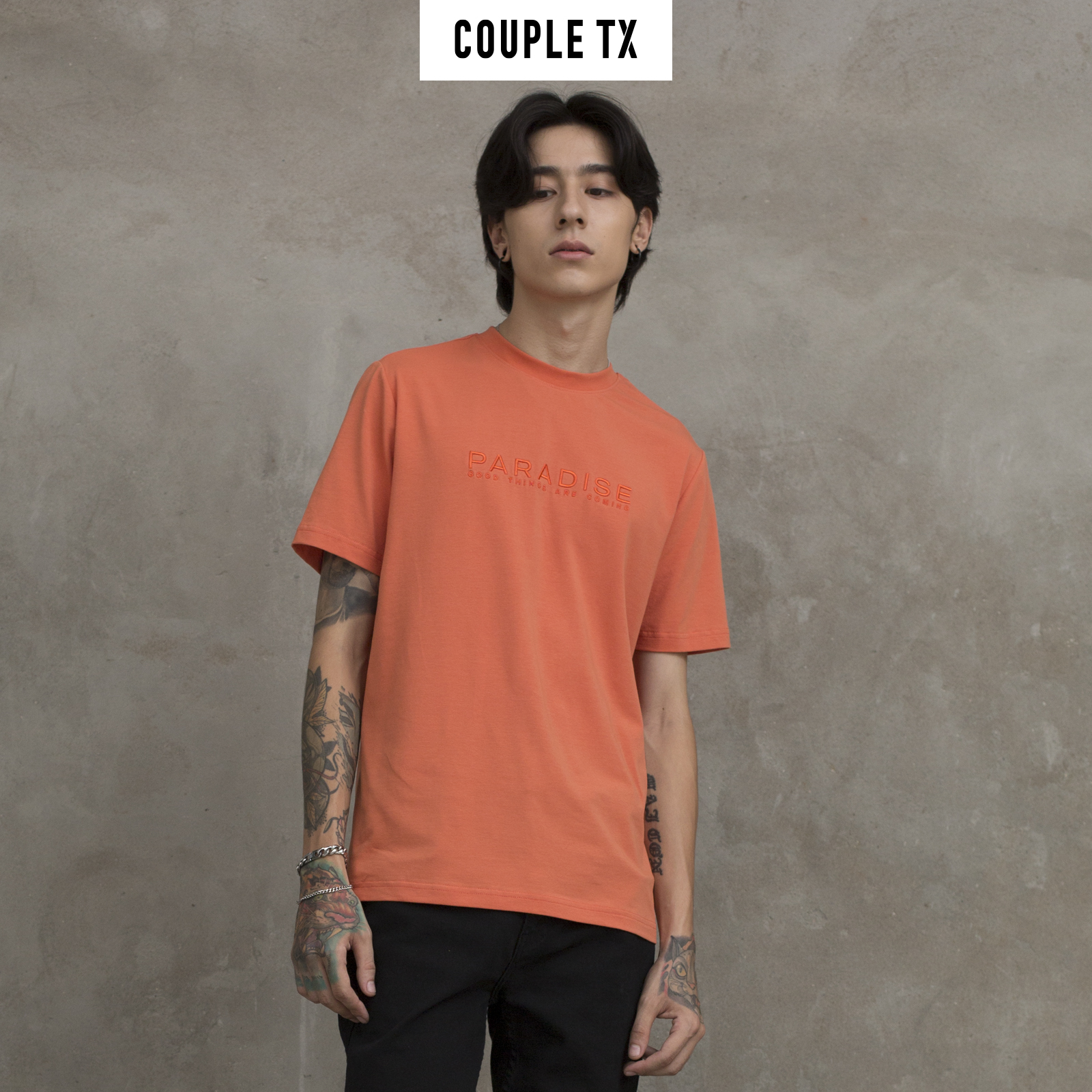 Áo thun Nam Nữ Thêu Typo Paradise Couple TX TS 139