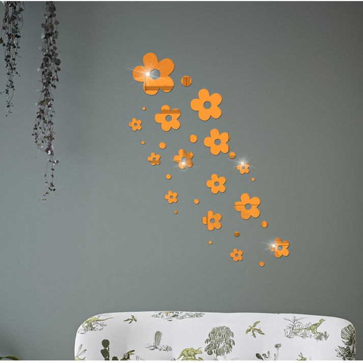 Bộ decal trang trí dán tường 3D sáng tạo cao cấp hình hoa
