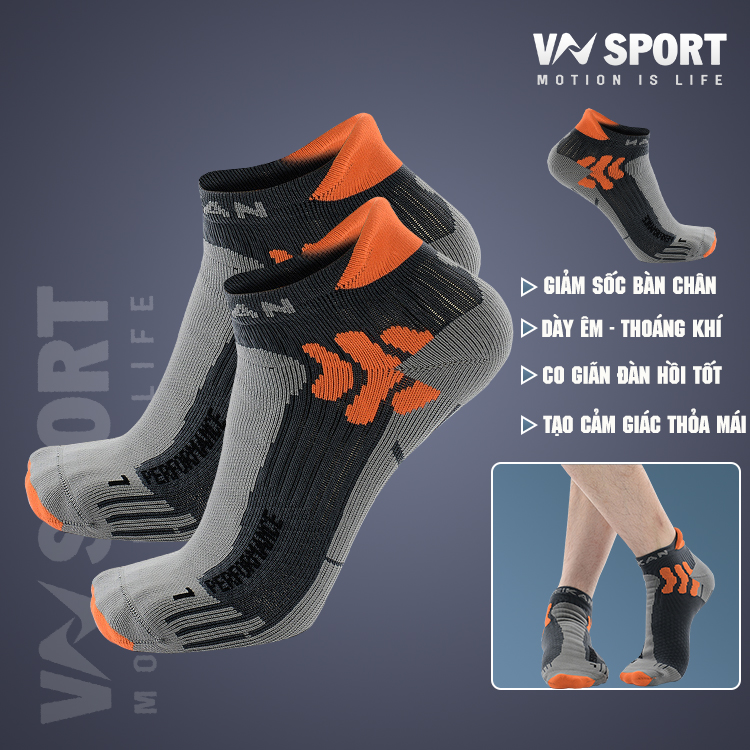 Vớ Chạy Bộ Cao Cấp VNSPORT - MEIKAN MK5123, Vớ Cổ Ngắn Chạy Bộ Chống Sốc Bàn Chân Và Thấm Hút Mồ Hôi, Thoáng Khí, Tạo Cảm Giác Thỏa Mái Khi Sử Dụng