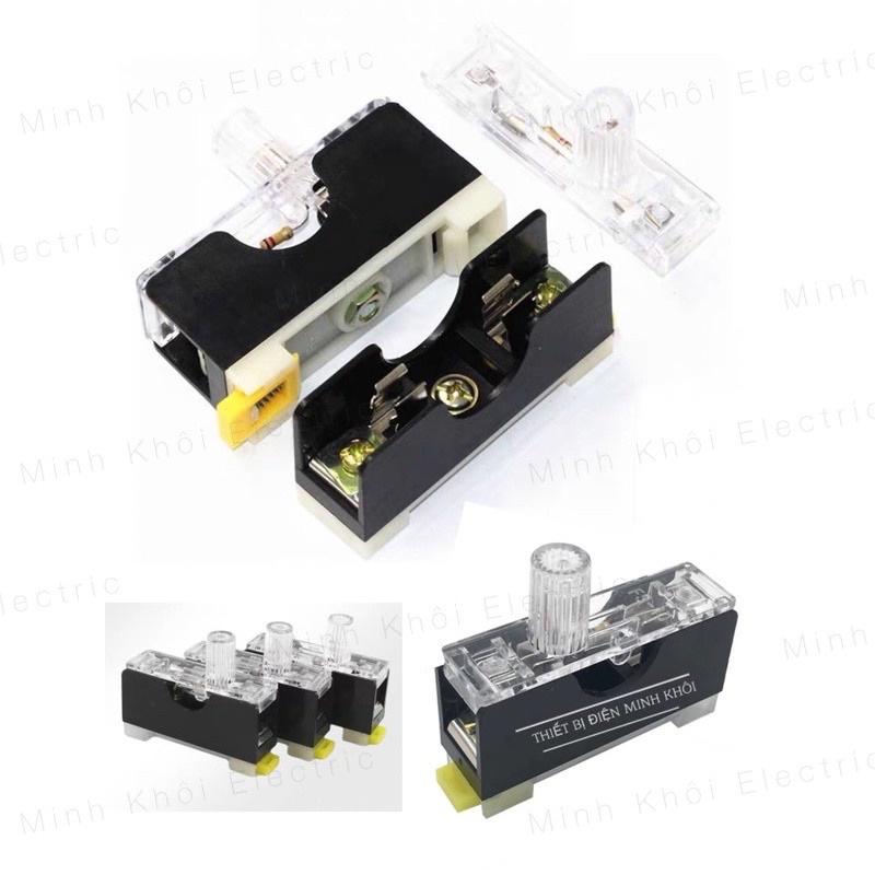 Đế Cầu Chì Kính FS-10, vỏ cầu chì kiếng thuỷ tinh