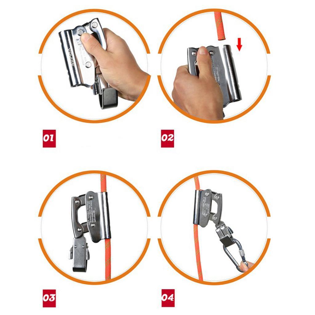 2xRock Climbing Rope Grab Protecta Safety Equipment Gear for 8-16mm Rope 500kg
