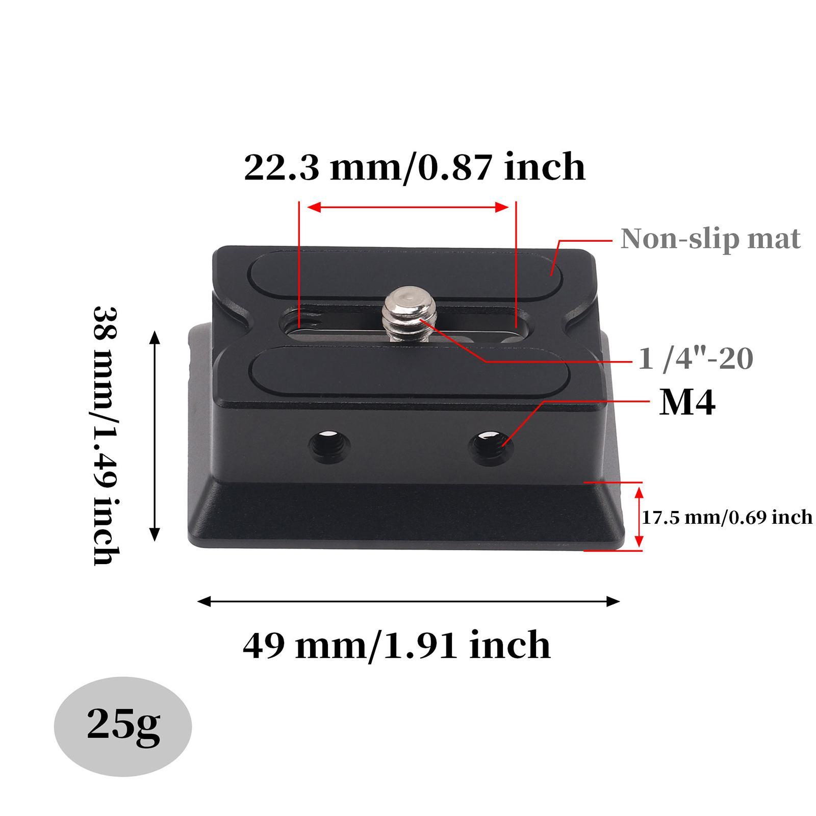 Camera Quick Release Plate, with 1/4''-20 Screw Aluminum Alloy Camera Tripod Mount Adapter Tripod Mount Support for Camera Gimbal Stabilizer