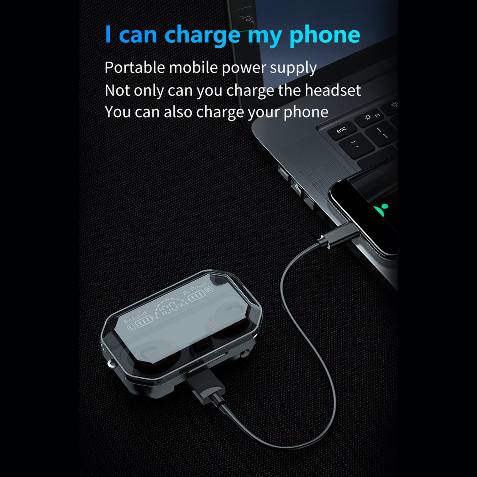 Tai nghe không dây A18 BT5.1 Tự động ghép nối Âm thanh độ trung thực cao HiFi Màn hình kỹ thuật số chống nước IPX7 có đèn pin