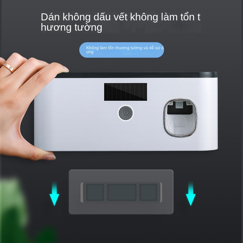 Bộ Nhả Kem Đánh Răng Tự Động Khử Trùng Tia Cực Tím，Giá treo bàn chải Kem đánh răng khử khuẩn tia UV công nghệ cao