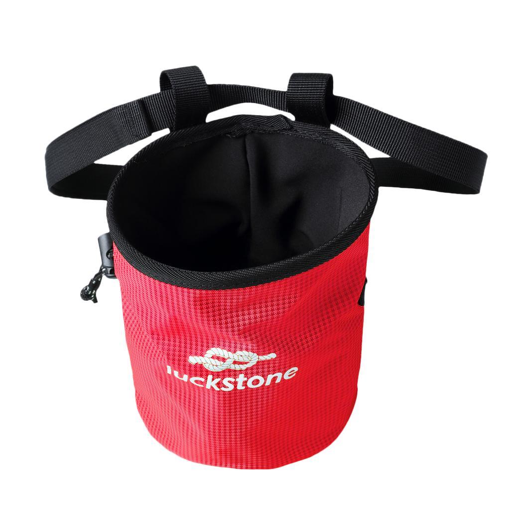 2pcs/set Green & Red Rock Climbers Outdoor Climbing Chalk Bag with Adjustable Belt & Drawstring Closure