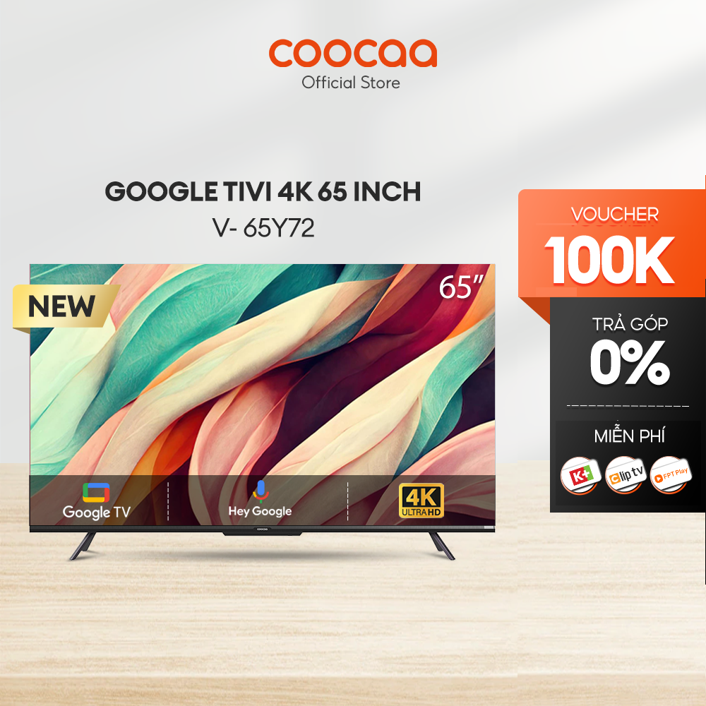 Google Tivi Coocaa 4K 65 Inch - Model 65Y72 - Hàng Chính Hãng
