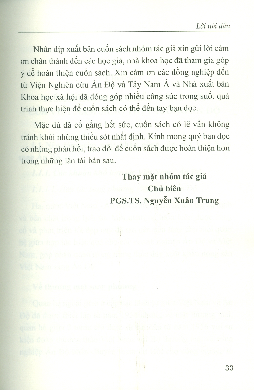 Thúc Đẩy Xuất Khẩu Hàng Nông Sản Của Việt Nam Sang Thị Trường Ấn Độ (Sách chuyên khảo) -  PGS. TS. Nguyễn Xuân Trung chủ biên 