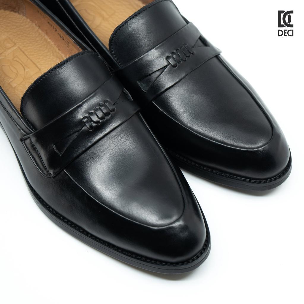 Giày tây công sở DECI màu đen dòng giày Loafer giày lười BROGUE 15