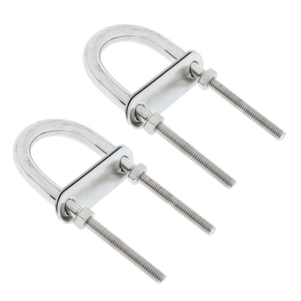 2 Pieces M5*78 Boat Bow Eye, Stern Eye / U-Bolt, Boat Parts, 100% 304-Stainless Steel