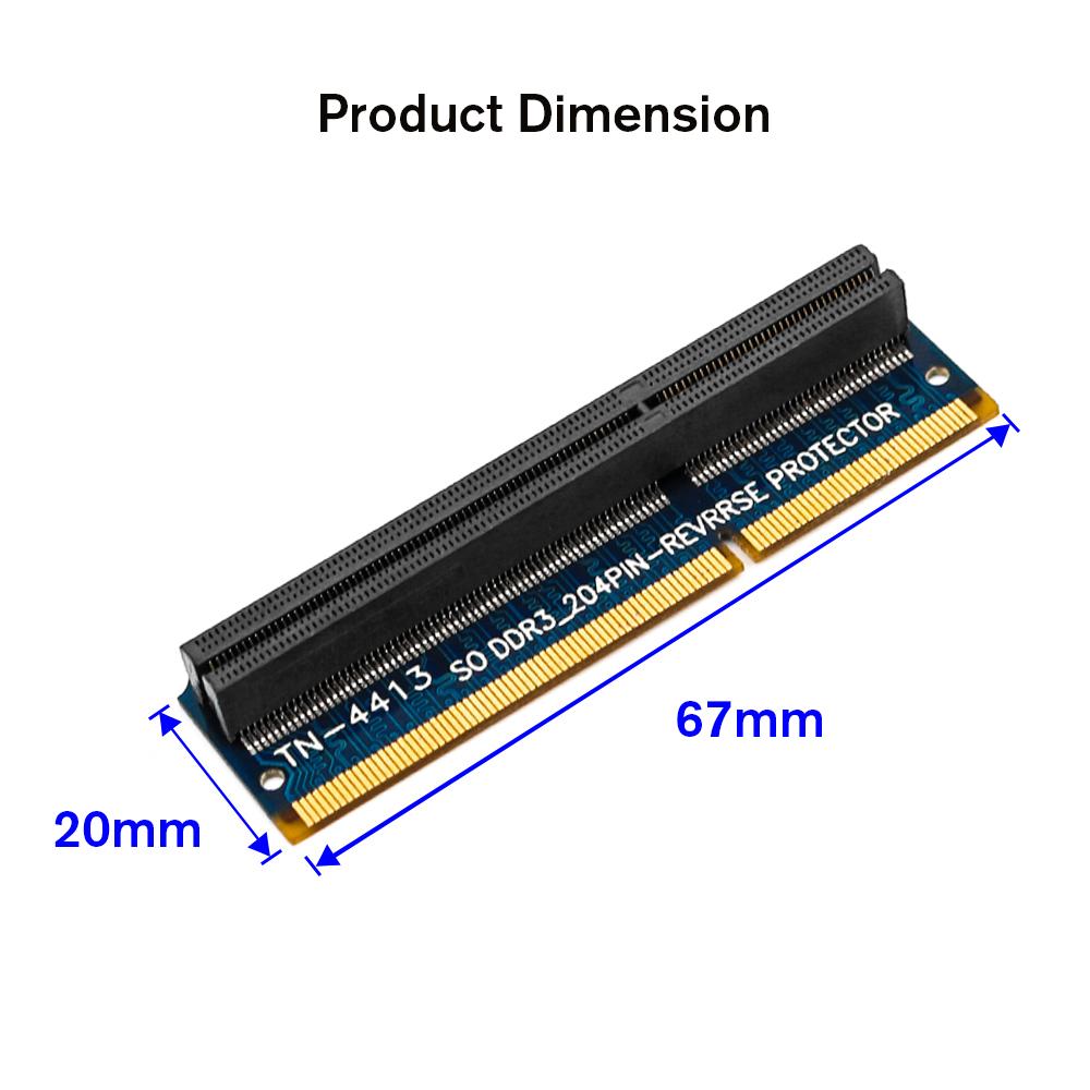 Bộ điều hợp Đảo ngược dọc TN-4413 cho máy tính xách tay SO DDR3 204PIN