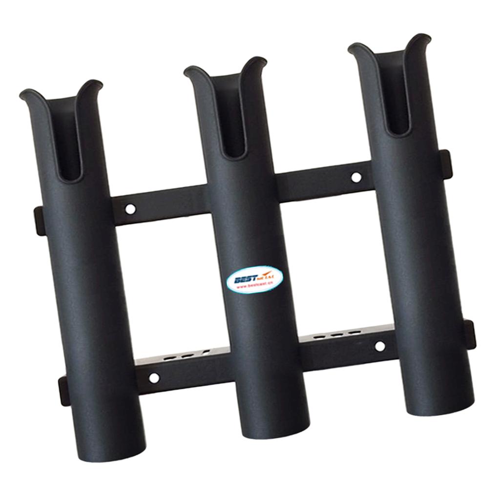 3 Rod Black Fishing Rod Holder Bracket Racks Sockets for Boat Yatch Fishing