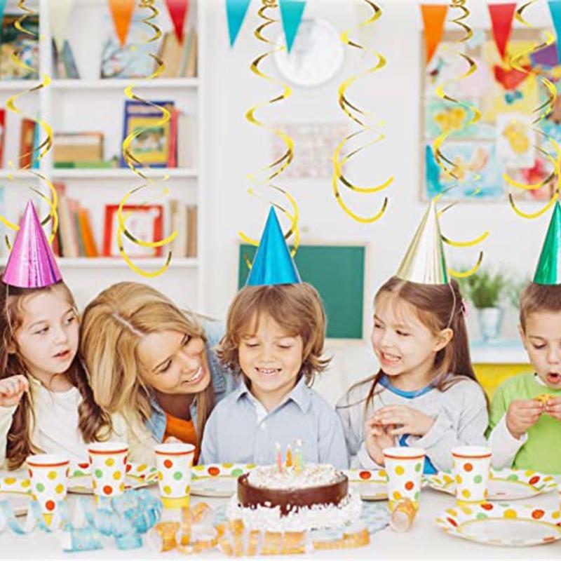 Bộ 6 dây xoắn nhiều màu treo trần nhà trang trí Giáng Sinh