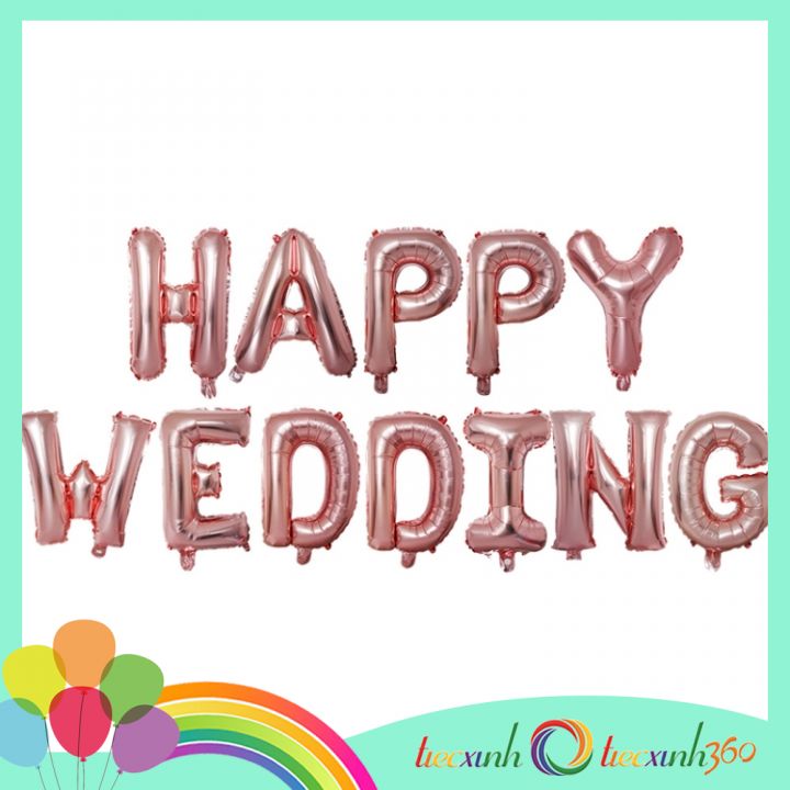 Hình ảnh Bong bóng chữ Happy Wedding