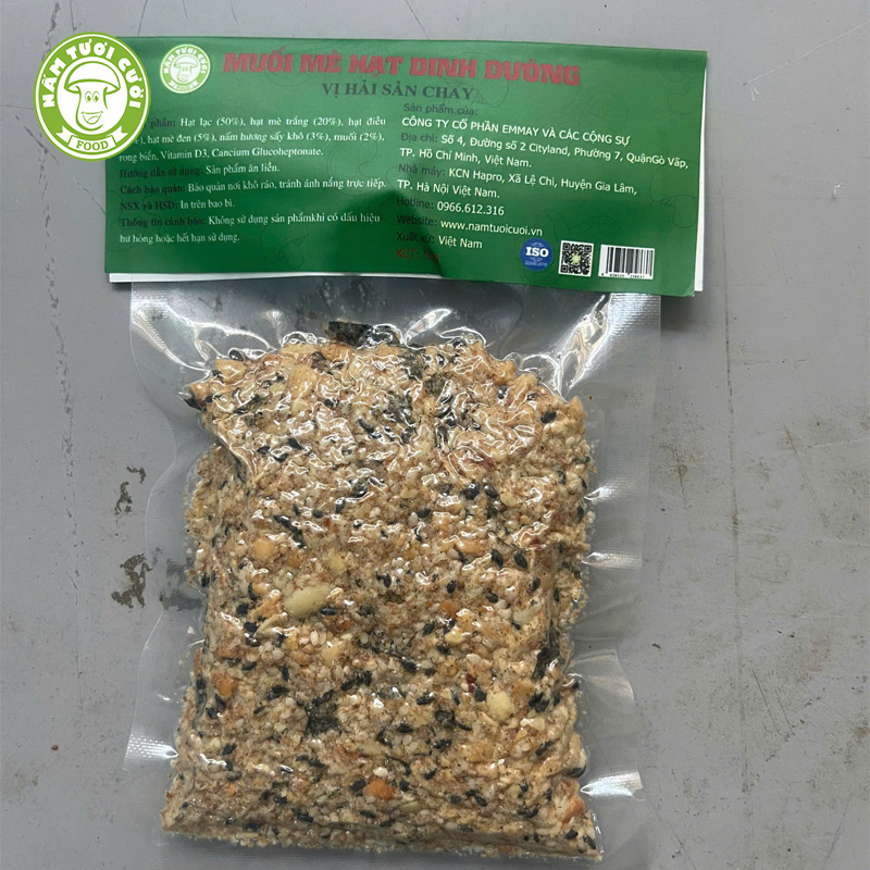 Muối Mè Hạt Vị Hải Sản Thuần Chay 50g Nấm Tươi Cười
