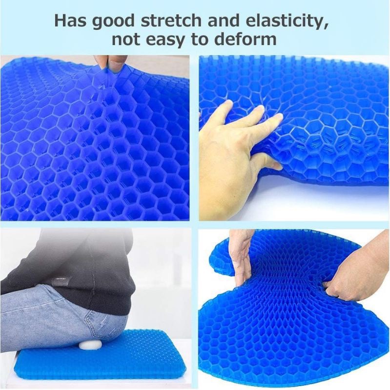 Đệm Ngồi Bệt Silicon 2 lớp Thế Hệ Mới Dạng Gel 3D Tổ Ong Nệm Lót Ghế Thoáng Khí Tuần Hoàn Ngồi Lâu Không Mỏi
