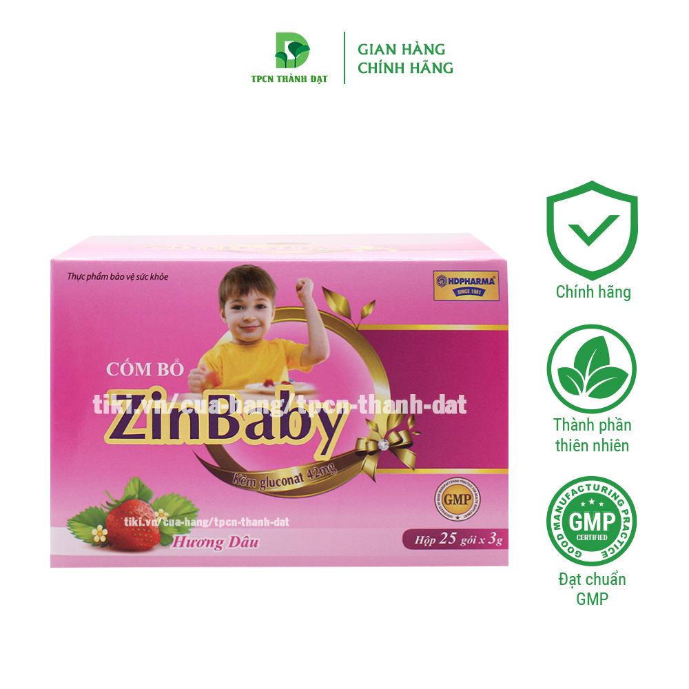 Cốm ăn ngon ZINBABY giúp bé ăn ngon, hỗ trợ tiêu hóa tốt, giảm biếng ăn và tăng cường sức đề kháng - Hộp 20 gói