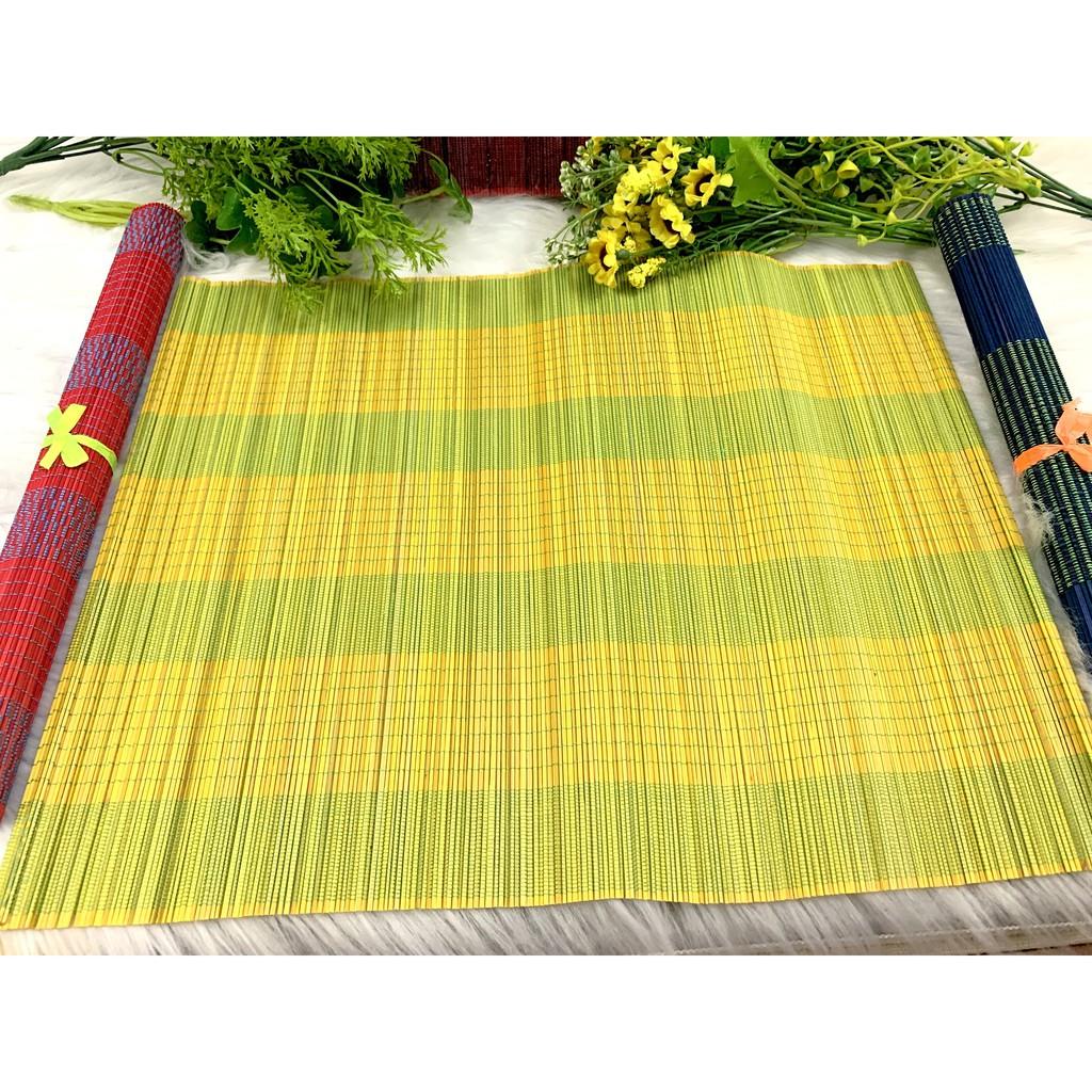 Tấm lót bàn ăn Bamboo placemat bằng tre tự nhiên nhiều màu 2021