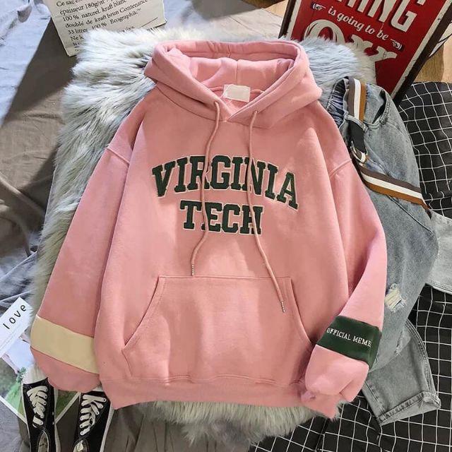 ÁO KHOÁC ÁO HOODIE IN CHỮ VÀ PHỐI MÀU Ở TAY Y HÌNH