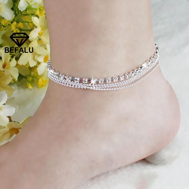 Lắc Chân Nữ Đính Đá Nhiều Lớp Thời Trang BEFALU - LCHK02
