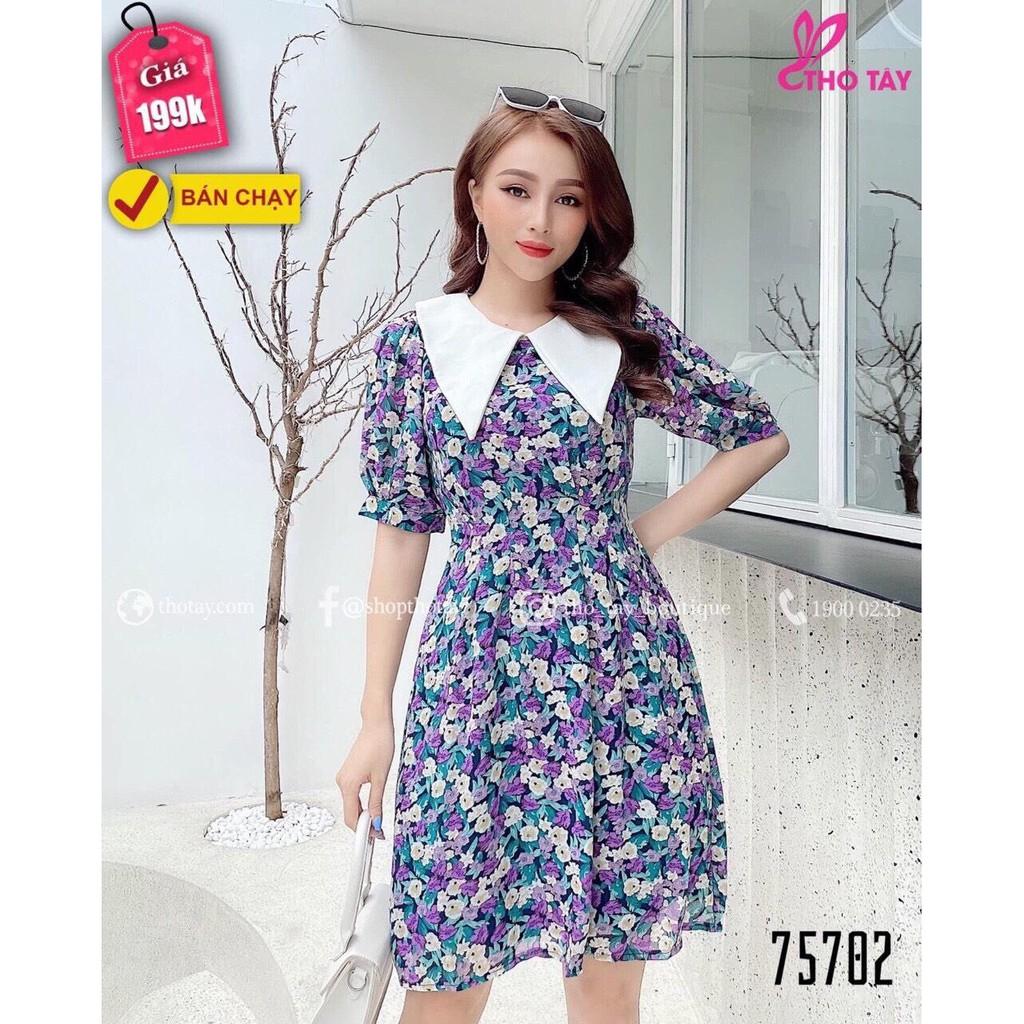 ĐẦM XÒE VOAN LỤA HỌA TIẾT HOA CỰC XINH / CÓ SIZE 70KG