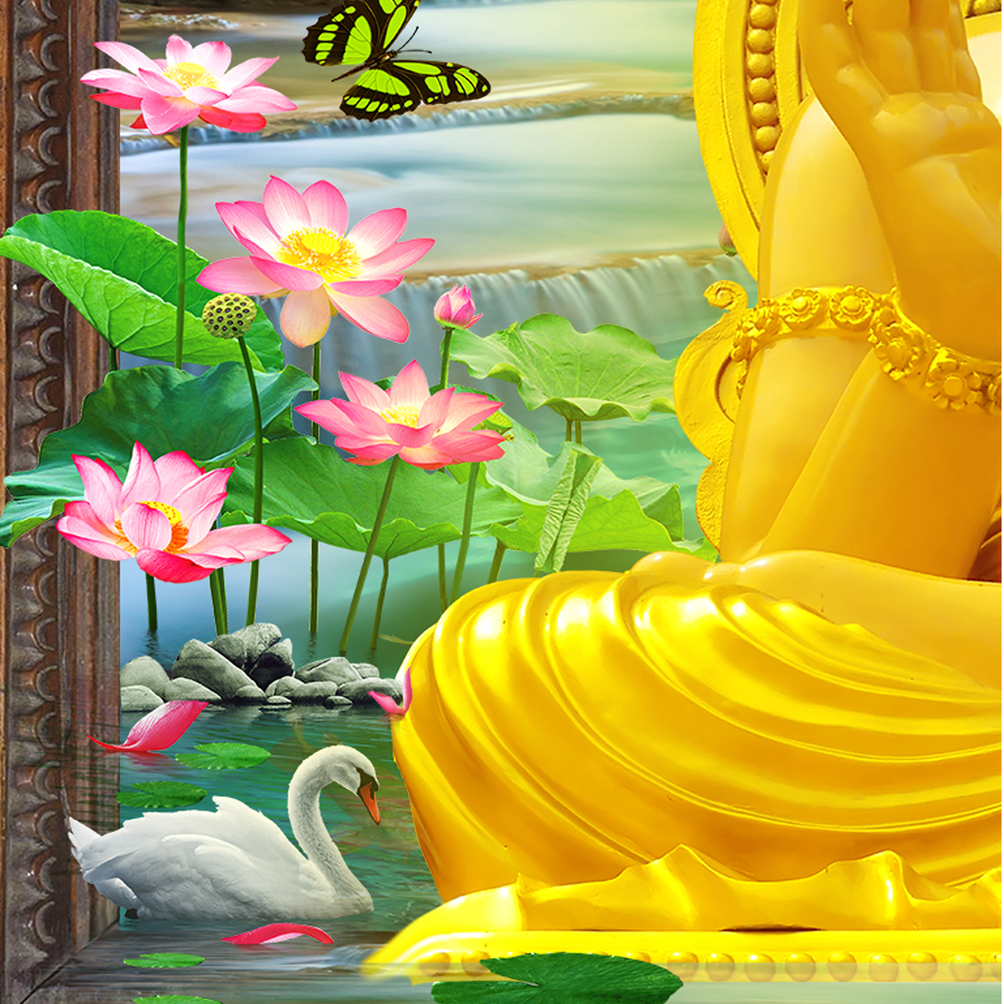 Tranh phật 3d dán tường
