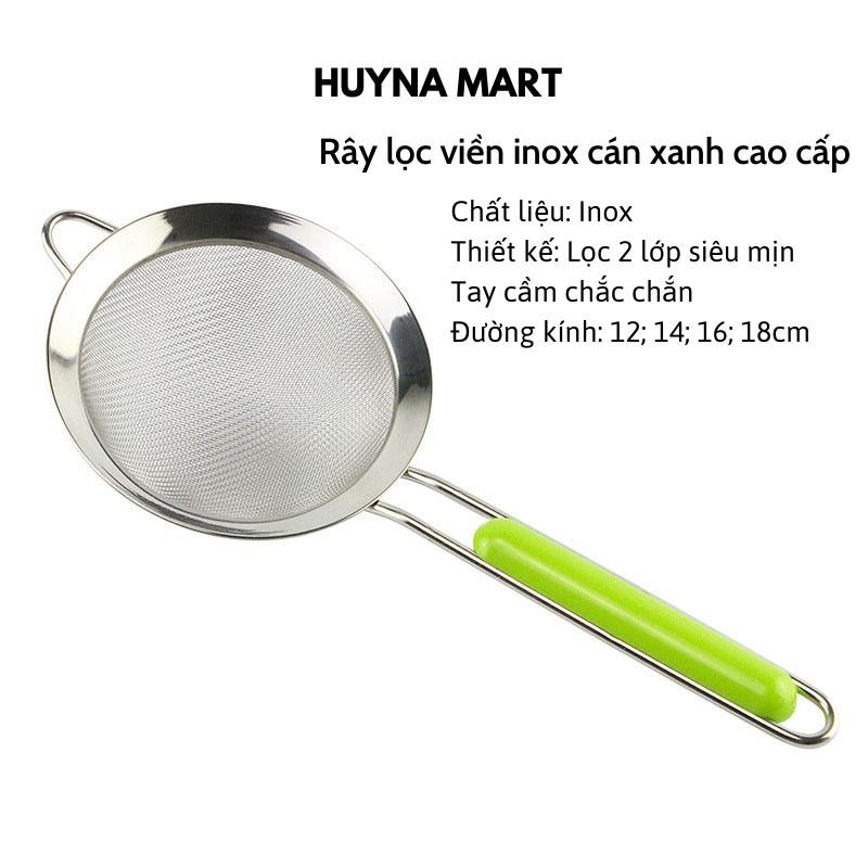 Ray lọc cháo , lọc trái cây và nước cốt viên inox cán xanh cao cấp