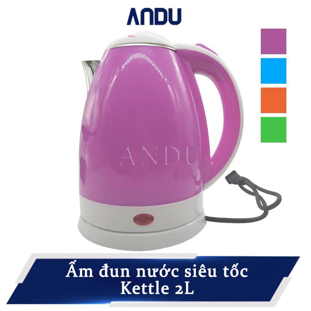 Ấm Đun Nước Siêu Tốc Kettle 2L Cao Cấp Bình Siêu Tốc An Toàn 2 Lớp Cách Nhiệt