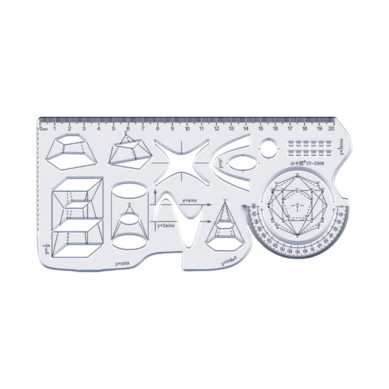Multifunctional Geometric Ruler Drawing Measuring Tool Artist Office Tailor
