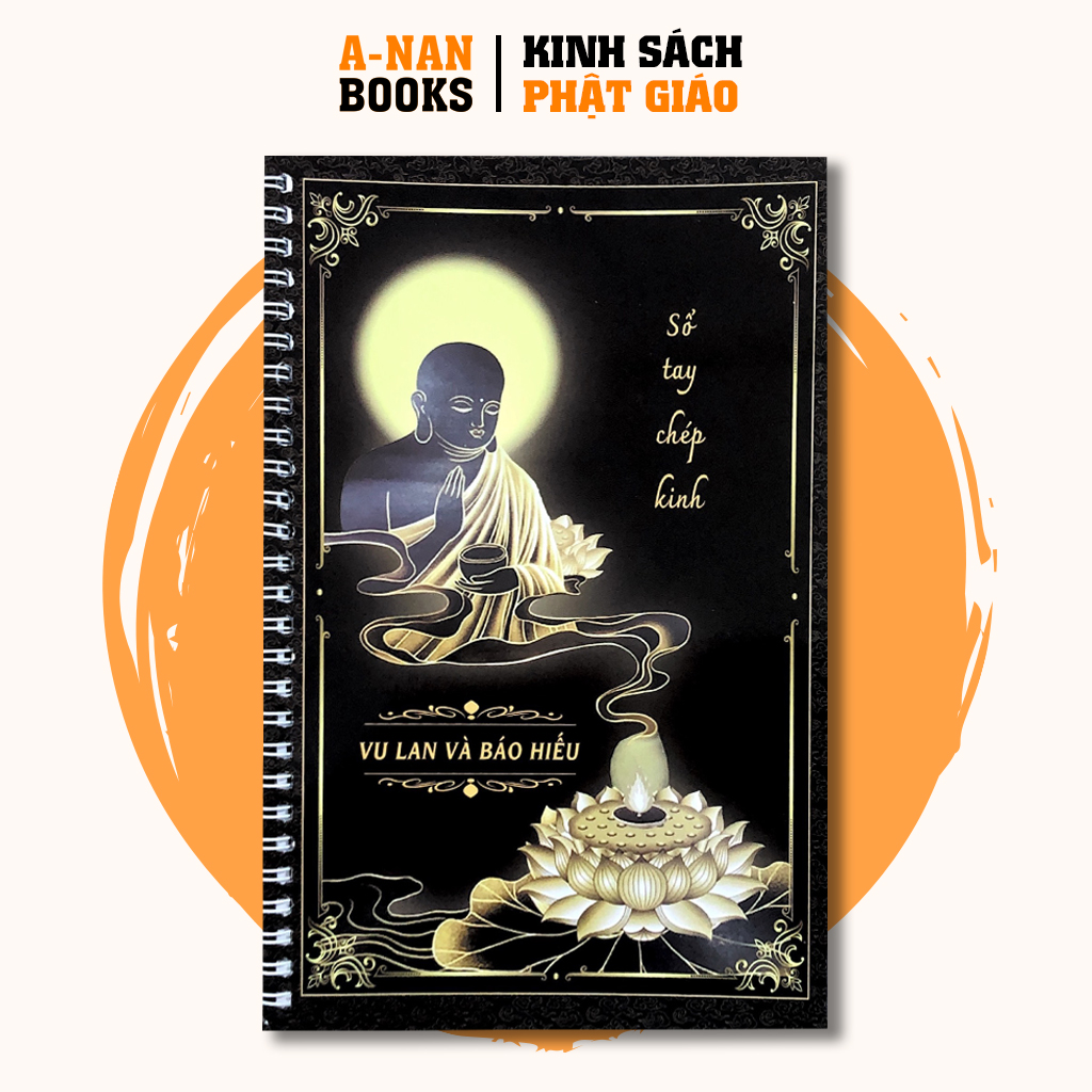 Sách - Vở chép Kinh Vu lan, sổ chép kinh Vu Lan in chữ mờ loại cao cấp dày dặn - Bìa Đen  - Anan Books