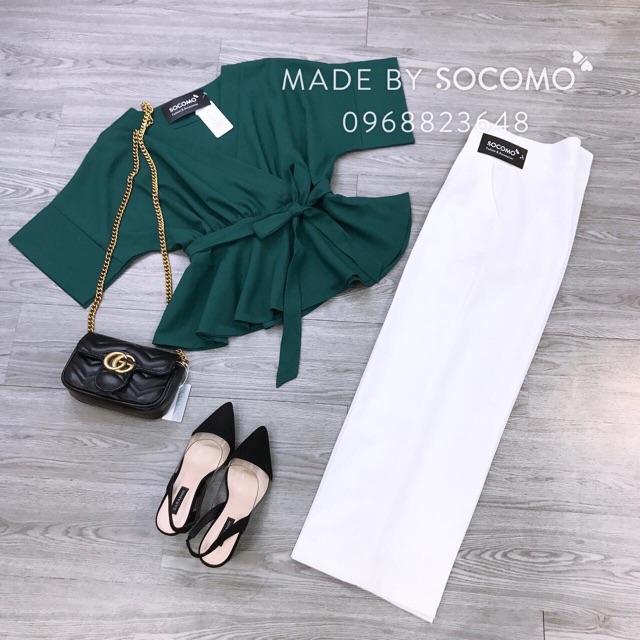 Quần vải suông bo eo