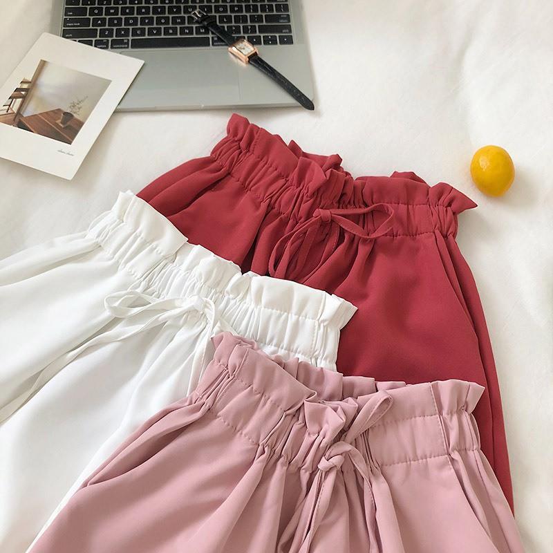 Quần ngắn ống rộng lưng cao cho nữ