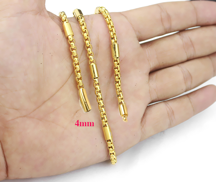 Dây chuyền nam kiểu ống trúc 4ly bọc khoen trơn khóa gài vip siêu đẹp, đem lại vẻ đẹp cá tính, độc đáo cho người đeo